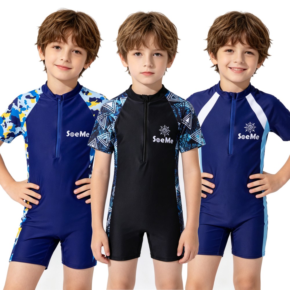 A Bathing Ape Camo - Chłopięcy strój kąpielowy jednoczęściowy z krótkim