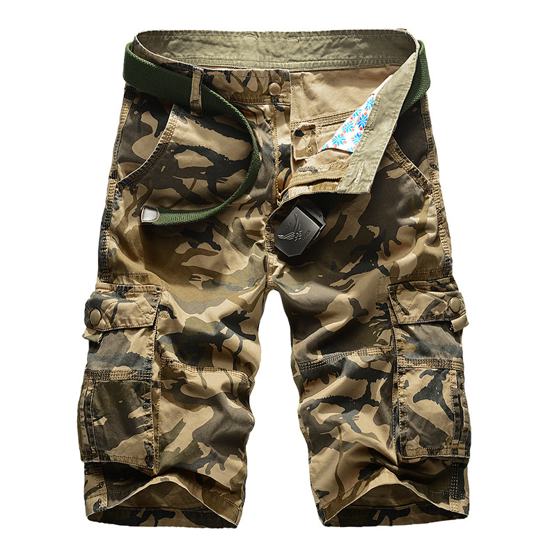 Corteiz Cargo Pant - Męskie szorty cargo bez paska, kamuflaż,