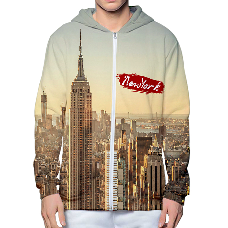 Streetwear Brand New York - Bluzy z kapturem z nadrukiem 3D
